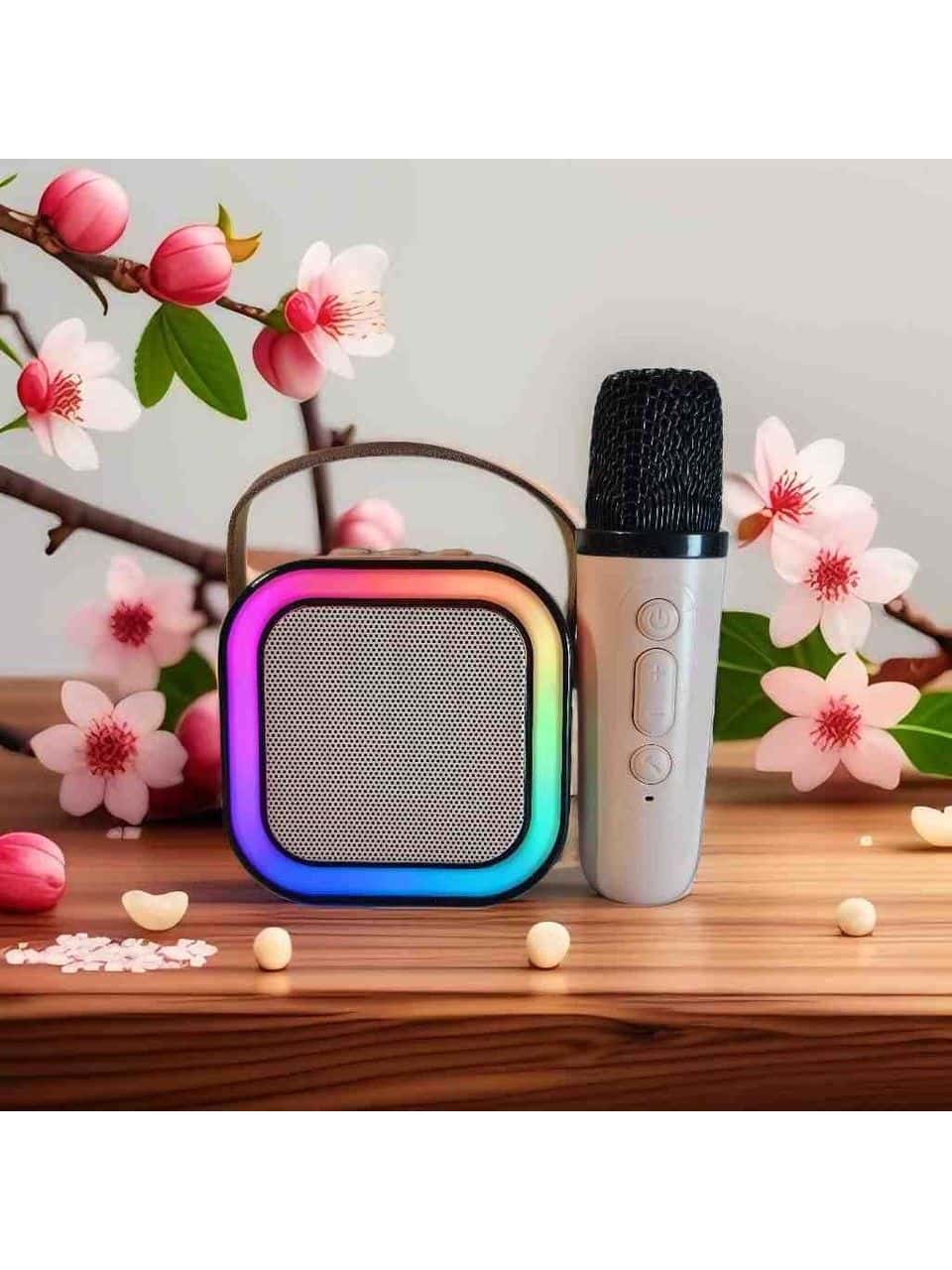 Colorful Karaoke Sound System K12 Kablosuz Mikrofonlu Taşınabilir Müzik Kutusu görseli