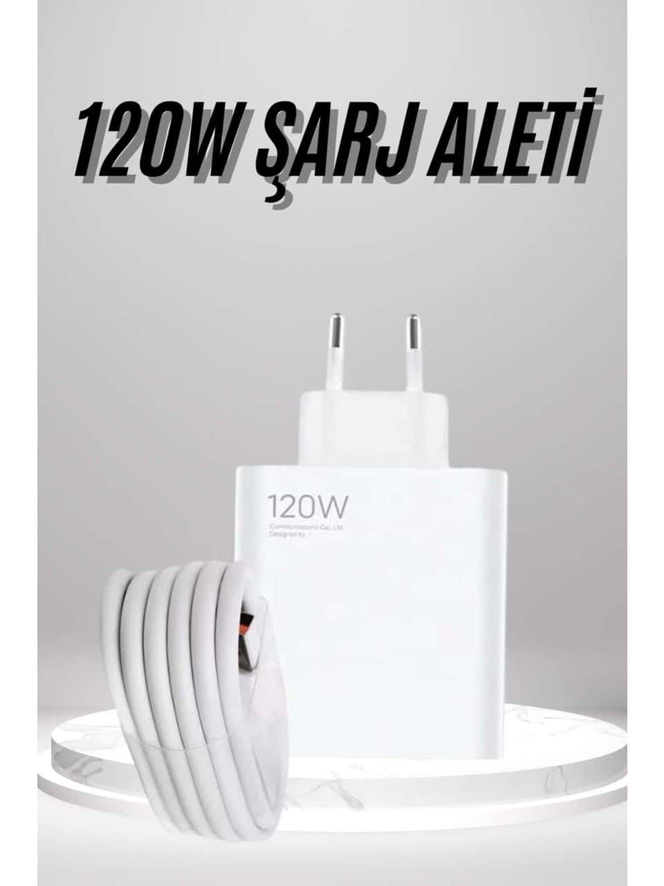 Type C Yüksek Hızlı Şarj Aleti Beyaz 120W Uzun Ömürlü görseli